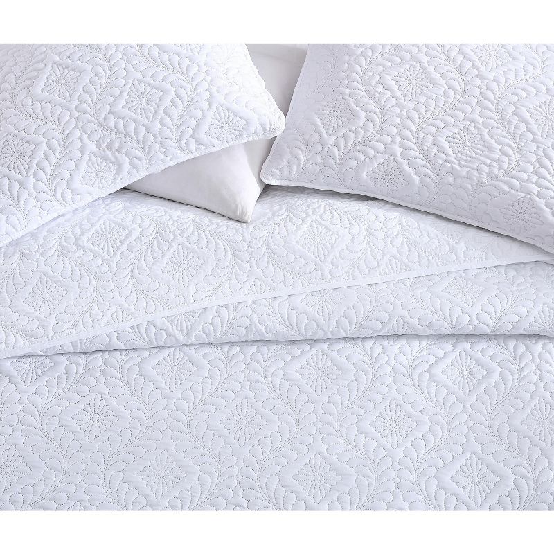 Kate Aurora Riviera 3 Piece Embossed Bedspread/Coverlet & Pillow Shams Set, 5 of 8