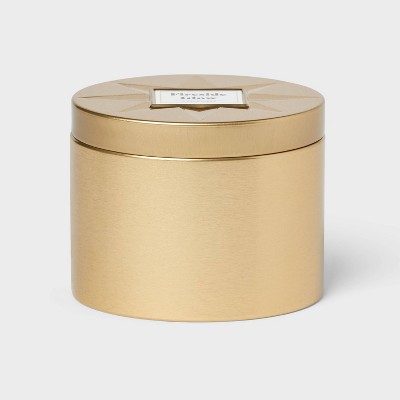 Image of Lidded Metal Tin Candle Fireside Glow 6oz Gold - Threshold™