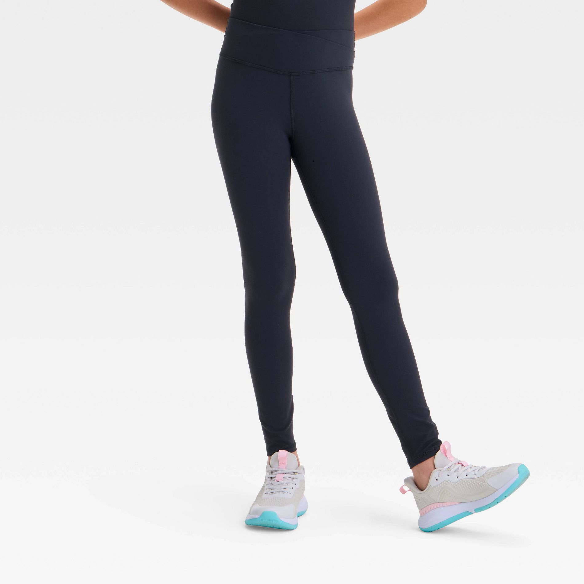 Girls' Everyday Soft Crossover Waistband Leggings - All In Motion™
