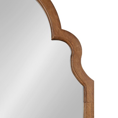 Rustic Brown Moroccan Arch Wood Vanity Mirror