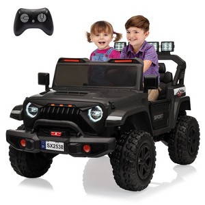 24V Kids Ride On Car, 4WD Electric Vehicle Truck with Remote Control, Ride On Truck with 3 Speeds, Led Lights, Bluetooth, for Boys Girls 3-10 - 1 of 4