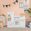 Play Kitchen for Kids – Teamson Charlotte Wooden Pretend Kitchen Playset with Farmhouse Sink, Realistic Features, White/Gold - 3 of 4