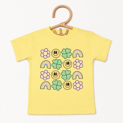 The Juniper Shop Smiley Clover Daisy Toddler Short Sleeve Tee