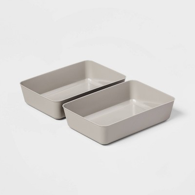 Large 2pk Storage Trays Gray Mist - Room Essentials™