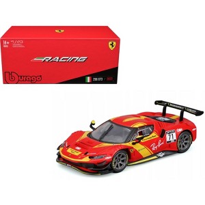 Ferrari 296 GT3 #71 Red "Francorchamps Motors" (2022) "Racing" Series with Display Case 1/43 Diecast Model Car by Bburago - 1 of 3