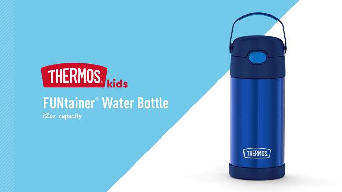 Thermos Kids' 12oz Stainless Steel FUNtainer Water Bottle with Bail Handle, 2 of 11, play video