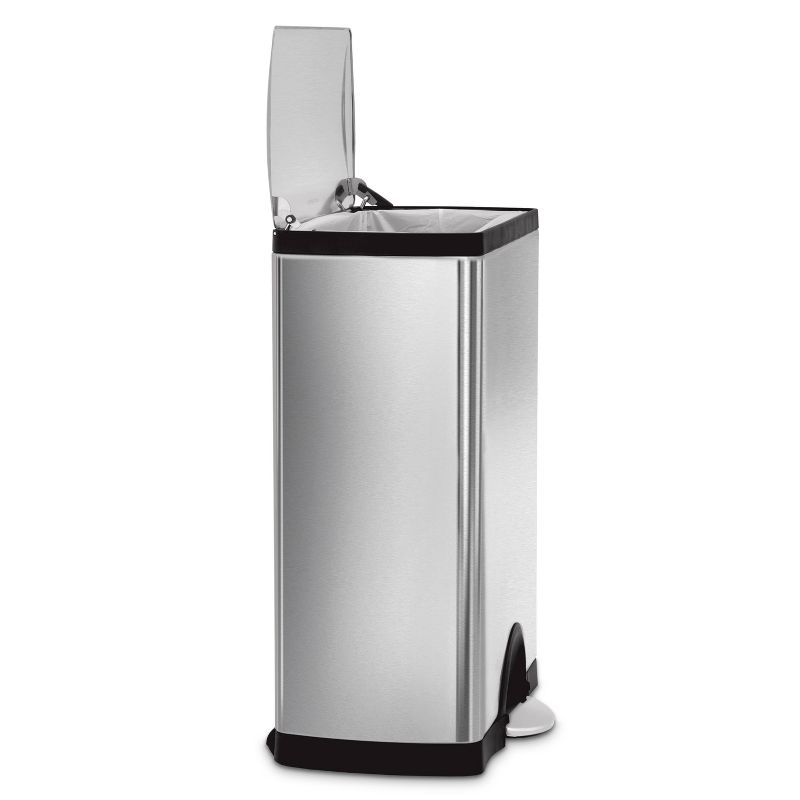 simplehuman 13 Gallon Rectangular Kitchen Step Trash Can Stainless Steel with Soft-Close Lid, 3 of 6