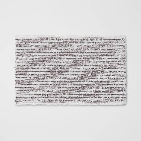 Strata Stripe Grey Bath Rug