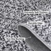 Braided Print Area Rugs for Living Room Non Slip Backing Farmhouse Accent Rug Non-Shedding Woven Carpet Foldable Low Pile Ultra Soft Indoor Rug - 2 of 4