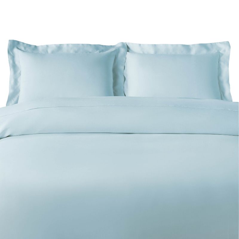 300 Thread Count Rayon From Bamboo Solid 3 Piece Duvet Cover Set by Blue Nile Mills, 1 of 6