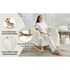Oversized Teddy Velvet Upholstered Accent Rocking Chair with Curved Back and Pillow for Living Room - 4 of 4