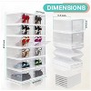Wondersome Collapsible Shoe Rack Organizer - 12-Compartment Clear Door Storage Containers - Sturdy, Foldable Shoes, Boots, Sneaker Display Cabinet - 4 of 4