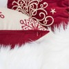 TopComfy Support Pillow Merry Christmas Embroidered Poly Linen Throw Pillow for Holiday Decor, Red, 17"*17"*10" - 2 of 4