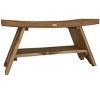 EcoDecors® Serenity® 35" Teak Wood Shower Bench with Shelf in EarthyTeak Finish - 4 of 4