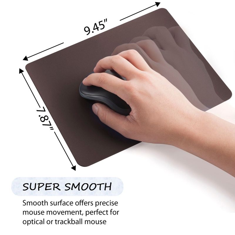 Insten Leather Mouse Pad - Anti-Slip Mat for Wired/Wireless Gaming Computer Mouse, 5 of 8