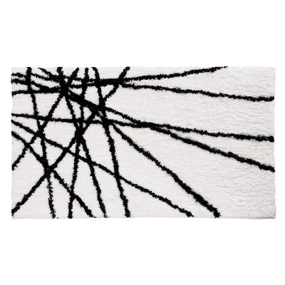 Abstract Bath Rug Black/White - iDESIGN