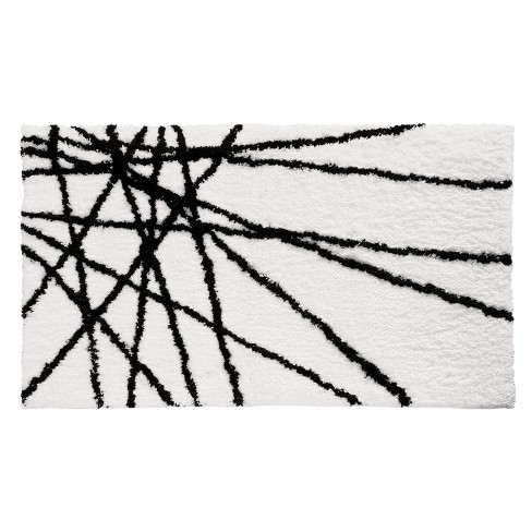 Abstract Bath Rug Black White Idesign Target