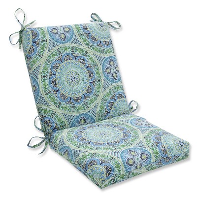 Outdoor/Indoor Delancey Lagoon Squared Corners Chair Cushion - Pillow Perfect