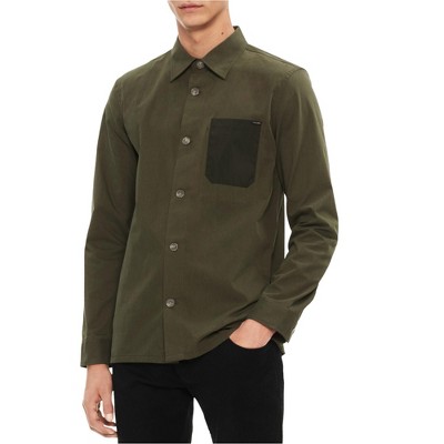 Calvin Klein Mens Contrast Pocket Button Up Shirt