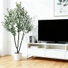Artificial Olive Tree, 210cm Tall Faux Olive Plant with Realistic Leaves and Fruits, Artificial Tree in Pot for Home Office Balconies Decor - 2 of 4