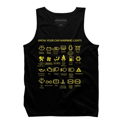Men's Design By Humans KNOW YOUR CAR WARNING LIGHTS By MYSUNLIFE Tank Top