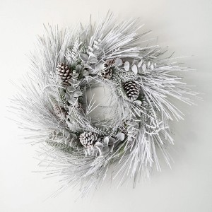 Sullivans Artificial Heavily Flocked Mini Christmas Wreath  Green-White  Indoor Christmas DÃƒÂ©cor - 1 of 4