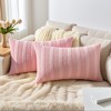 REGALWOVEN Couch Sofa Living Room Decor Solid Striped Soft Plush Throw Pillow Covers 2 Pcs - 2 of 4