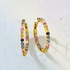 Ross-Simons 1.50 ct. t.w. Multicolored Sapphire Inside-Outside Hoop Earrings in 14kt Yellow Gold - 3 of 4