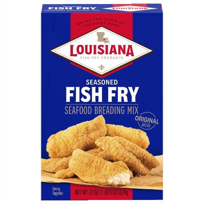 Louisiana Fish Fry Products Crispy Seasoned Fish Fry Seafood Breading Mix, 22 oz Box, Pack of 4