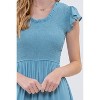 August Sky Women's Short Sleeve Smocked Midi Dress - 4 of 4