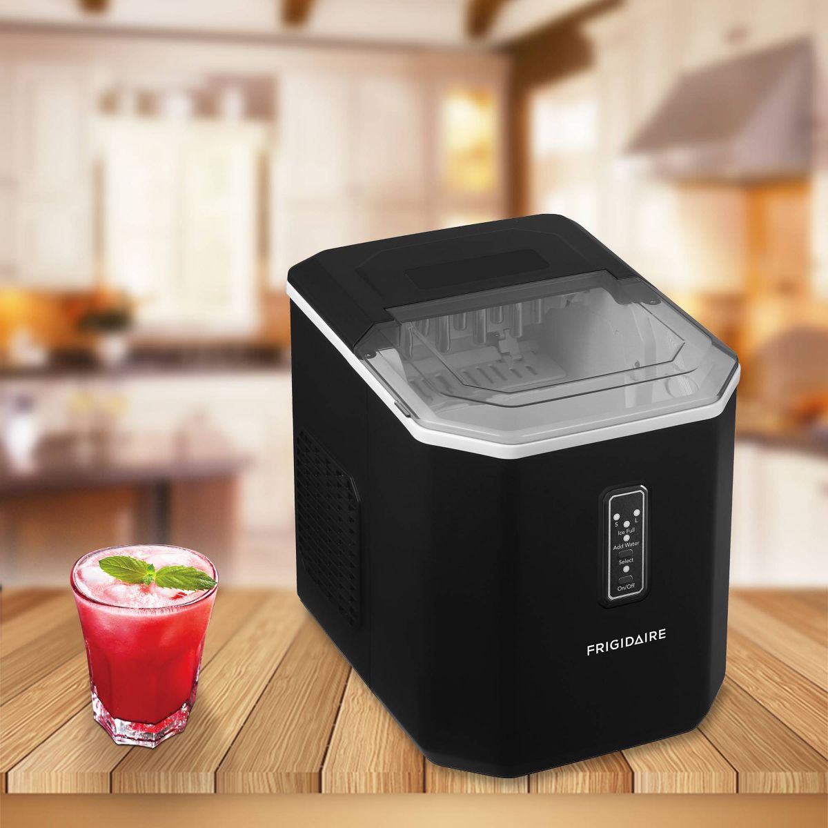 Frigidaire 26lb Compact Countertop Ice Maker Black: Portable Countertop Ice Machine, Bullet Ice, 26lb Daily Production - thumbnail 7