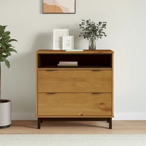 vidaXL Drawer Cabinet FLAM 31.5 in.x15.7 in.x31.5 in. Solid Wood Pine - 1 of 4