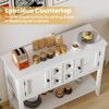 Costway Buffet Sideboard Cabinet Entryway Console Table with 2 Doors and 2 Drawers Blue/Brown/Gray/White - 2 of 4