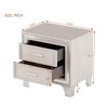 Bella Depot  21.8‘’ Nightstand with Silver Glitter Strip Decor and Metal Legs 2 Drawers(1 PCS) - 3 of 4