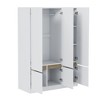 TIRAMISUBEST 6-Door Mobile Wardrobe - Locking Wheels & Adjustable Shelf, White/Brown? - 4 of 4
