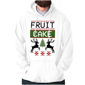 Ugly Christmas Fruit Cake Pattern Hoodie Sweatshirt Women Men Brisco Brands - 1 of 4