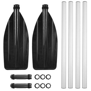 LakeForest"2Pcs Detachable Kayak Paddles Aluminum Alloy Oars for Canoe, Boating, Fishing, and Kayaking"Black - 1 of 4