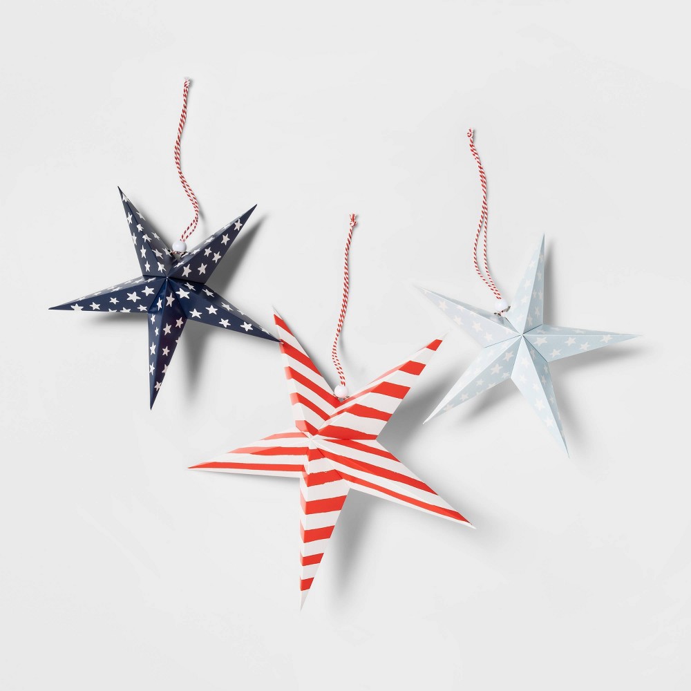 3ct Hanging Paper Stars Red/White/Blue - Sun Squad™