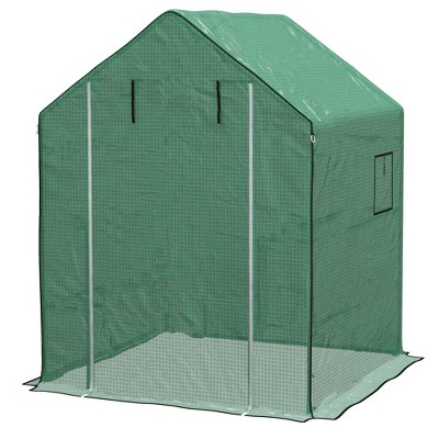 Outsunny Walk-in Greenhouse Cover Replacement for 01-0472, 55" x 56.25" x 74.75" Reinforced Anti-Tear PE Hot House Cover