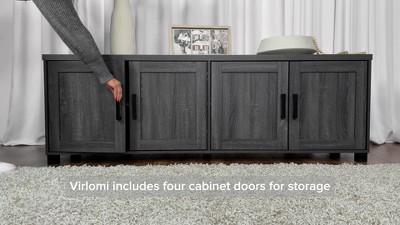 Virlomi Dark Grey 71" TV Stand with Cabinet for TVs up to 85"