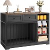 47” Large Dog Crate, Dog Kennel Indoor with 2 Drawers and 4 Shelves, Dog Crate Furniture TV Stand - 2 of 4