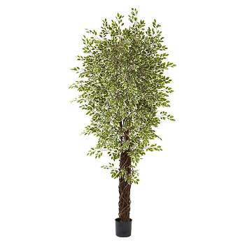 Nearly Natural 7.5' Variegated Mini Ficus Tree