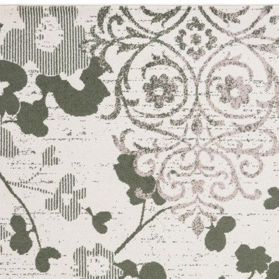 ivory/dark green