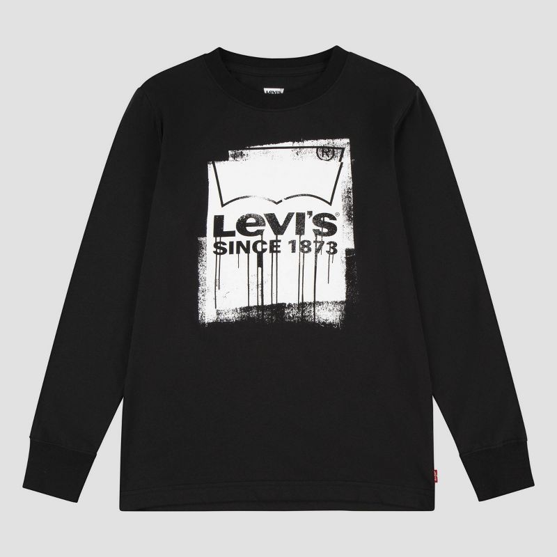 Levi's® Boys' Long Sleeve Logo Graphic T-Shirt - Black, 1 of 5