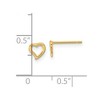 Black Bow Jewelry Kids 5mm Asymmetrical Open Heart Post Earrings in 14k Yellow Gold - 4 of 4
