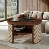 Bella Depot Round Rattan Wood Coffee Table with Storage Base - 2 of 4