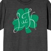 St Patrick's Day Luck Clover Crew Neck Short Sleeve Charcoal Heather Women's T-shirt - 2 of 3