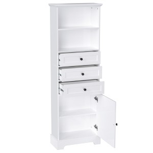 Rbied 22 in. W x 10 in. D x 67 in. H Bathroom Storage Cabinet Linen Cabinet with Drawers and Adjustable Shelves - 1 of 4
