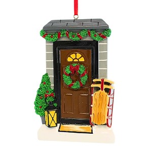 Polarx 4.25 In Home Sweet Home Christmas Door Christmas Tree Ornament , Christmas Decor First Christmas House (1PC) - 1 of 4