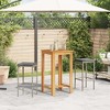 vidaXL 3-Piece Patio Bar Set with Poly Rattan Stools and Solid Acacia Wood Table - Weather-Resistant Outdoor Furniture for Garden, Deck, Gray - 3 of 4